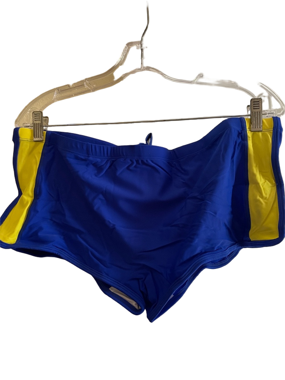 Men's Blue Swim Board Shorts with Yellow Side Panels 2XL New!
